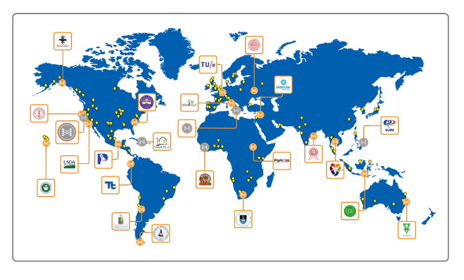World map showing apl installations