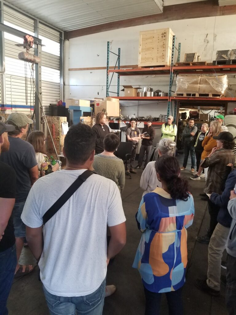 Jim Mason with guests at APL open house