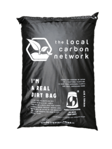 sack of Local Carbon Network biochar in recyclable bag