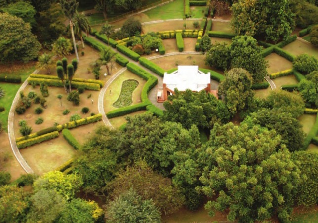 aerial view of El Jardín Botánico, Bogotá, Colombia