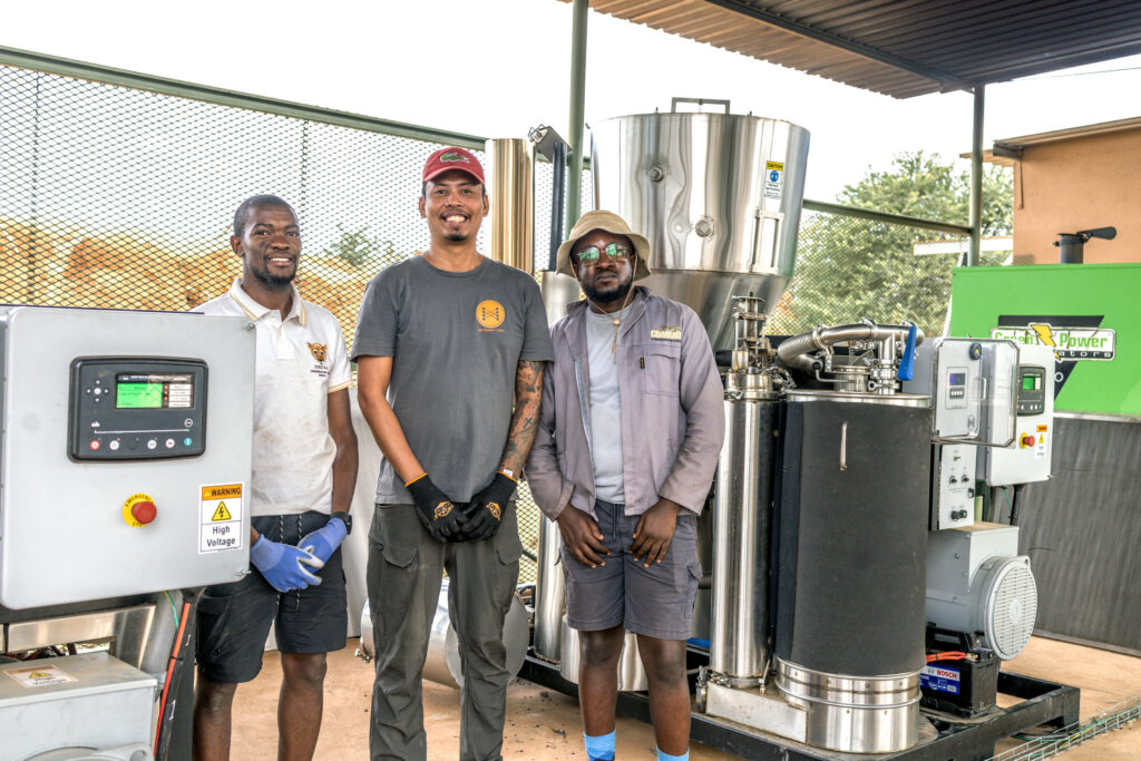 Team posing with power pallets